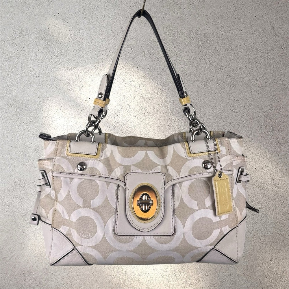 Coach Op Art Peyton Carryall Satchel Bag Tote 14515 Purse Handbag